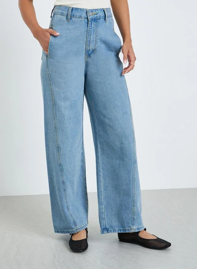 Women Blue Wide Leg Jeans